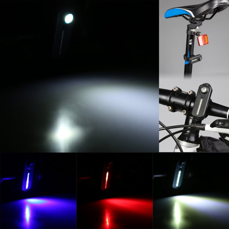 W-014 6 Lamp Beads USB-C / Type-C Rechargeable Red and Blue Warning Bicycle Tail Light by buy2fix