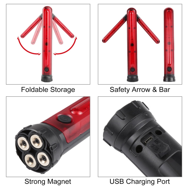 JT01 Rechargeable Traffic Safety Arrow Signal Light Warning Light Bar (Red Light) - Warning Lights by buy2fix | Online Shopping UK | buy2fix