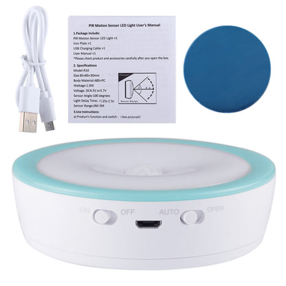 R10 USB Charging LED PIR Sensor Night Light , 4000K Emergency Light Cabinet Lamp, Sensor Distance: about 3m, DC 4.5V(Blue) - Sensor LED Lights by buy2fix | Online Shopping UK | buy2fix