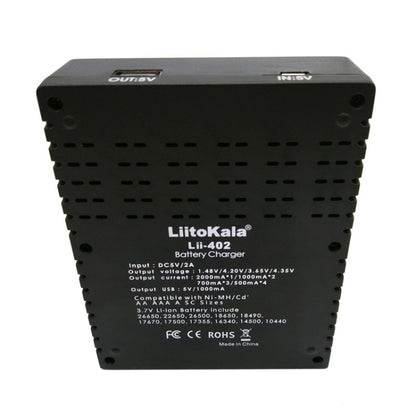 LiitoKala lii-402 4 In 1 Lithium Battery Charger for Li-ion IMR 18650, 18490, 18350, 17670, 17500, 16340(RCR123), 14500, 10440 - Charger & Converter by buy2fix | Online Shopping UK | buy2fix