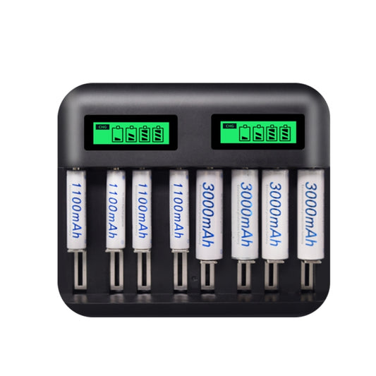 5V 2A USB 8 Slot Battery Charger for AA & AAA & C / D Battery, with LCD Display - Charger & Converter by buy2fix | Online Shopping UK | buy2fix