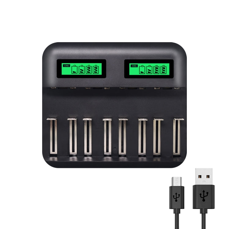 5V 2A USB 8 Slot Battery Charger for AA & AAA & C / D Battery, with LCD Display - Charger & Converter by buy2fix | Online Shopping UK | buy2fix