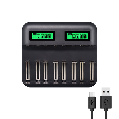 5V 2A USB 8 Slot Battery Charger for AA & AAA & C / D Battery, with LCD Display - Charger & Converter by buy2fix | Online Shopping UK | buy2fix