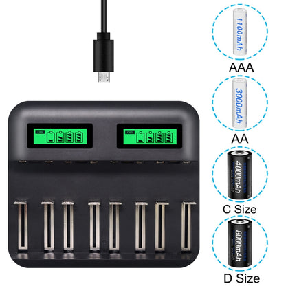 5V 2A USB 8 Slot Battery Charger for AA & AAA & C / D Battery, with LCD Display - Charger & Converter by buy2fix | Online Shopping UK | buy2fix