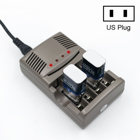 DC 100-240V 4 Slot Battery Charger for AA & AAA & 9V Ni-MH Battery, US Plug - Charger & Converter by buy2fix | Online Shopping UK | buy2fix