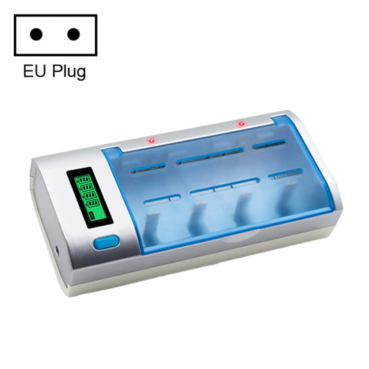 AC 100-240V 4 Slot Battery Charger for AA & AAA & C / D Size Battery, with LCD Display, EU Plug - Charger & Converter by buy2fix | Online Shopping UK | buy2fix