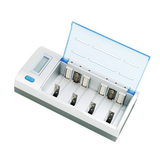 AC 100-240V 4 Slot Battery Charger for AA & AAA & C / D Size Battery, with LCD Display, EU Plug - Charger & Converter by buy2fix | Online Shopping UK | buy2fix
