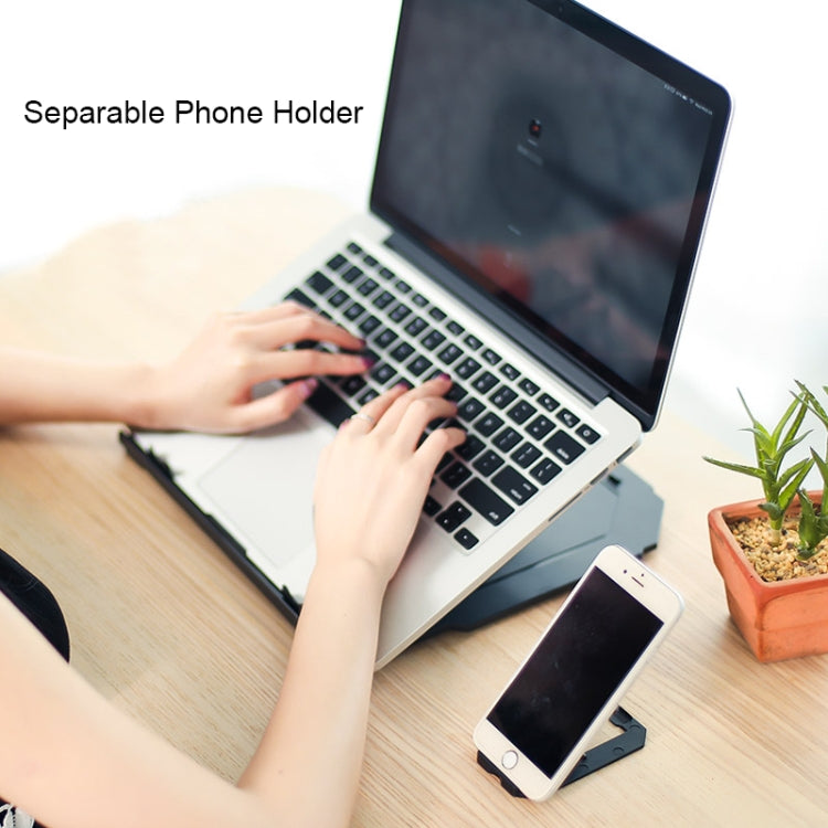 T3 Multi-function Hollow Design Cooling Bracket with 10-Level Adjustable Angle for Notebook, MacBook, iPad, Mobile Phones(White) by buy2fix