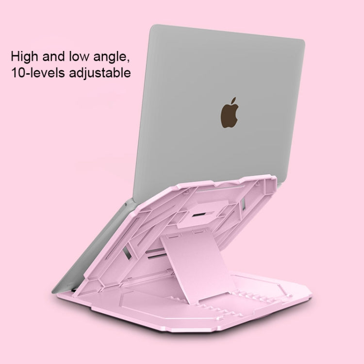 T3 Multi-function Hollow Design Cooling Bracket with 10-Level Adjustable Angle for Notebook, MacBook, iPad, Mobile Phones(White) by buy2fix