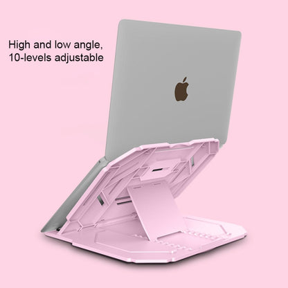 T3 Multi-function Hollow Design Cooling Bracket with 10-Level Adjustable Angle for Notebook, MacBook, iPad, Mobile Phones(White) by buy2fix