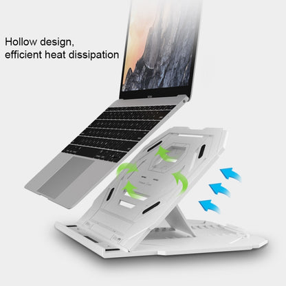 T3 Multi-function Hollow Design Cooling Bracket with 10-Level Adjustable Angle for Notebook, MacBook, iPad, Mobile Phones(White) by buy2fix