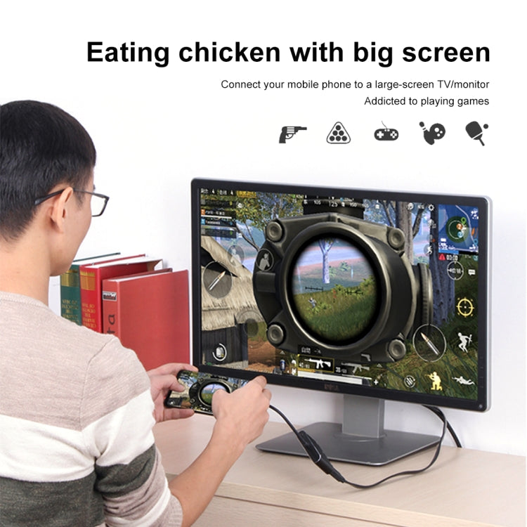 3 in 1 8 Pin + Micro USB + Type-C to AV + HDMI + VGA 15 Pin HD Screen Player Adapter Converter with Audio by buy2fix