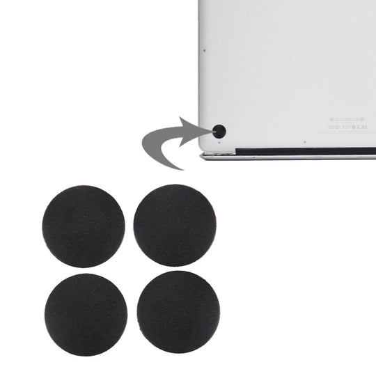 4 PCS pour Macbook Pro 13,3 pouces &amp; 15,4 pouces &amp; 17 pouces (2009-2011) A1278 &amp; A1286 &amp; A1297 / MC700 / MB990 / MC374 / MB991 / MC721 / MB985 / MB986 Tapis en caoutchouc pour boîtier inférieur (Noir)