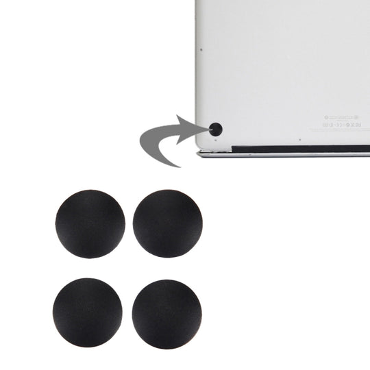 4 PCS pour Macbook Air 11,6 pouces et 13,3 pouces (2010-2015) Tapis en caoutchouc pour boîtier inférieur (noir)