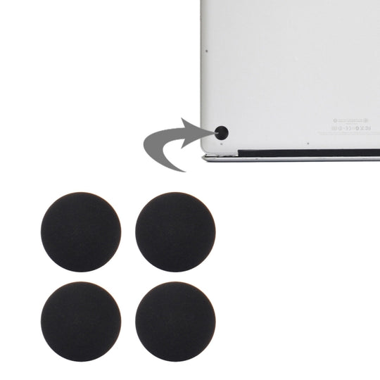 4 pièces pour Macbook Pro Retina 13,3 pouces et 15,4 pouces (2012-début 2015) A1398 &amp; A1425 &amp; A1502 tapis en caoutchouc pour boîtier inférieur (noir)