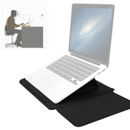 4 in 1 Universal Waterproof PU Leather Laptop Liner Bag with Handle & Stand & Pen Holder + 2 Winders + Mouse Bag + Charger Bag Set for 17 inch Laptops(Black) by buy2fix