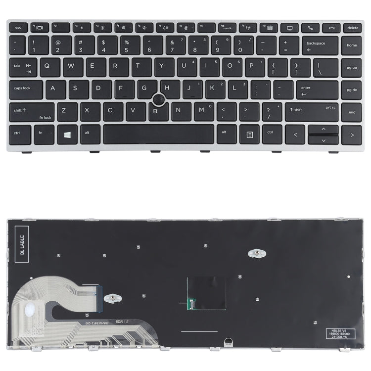 For HP Elitebook 840 G5 846 G5 745 G5 US Version Keyboard with Pointing Stick (Silver) - Replacement Keyboards by buy2fix | Online Shopping UK | buy2fix
