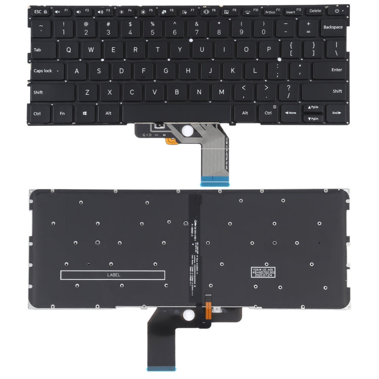 For Xiaomi Mi Air 13.3 US Version Keyboard with Backlight (Black) - Replacement Keyboards by buy2fix | Online Shopping UK | buy2fix