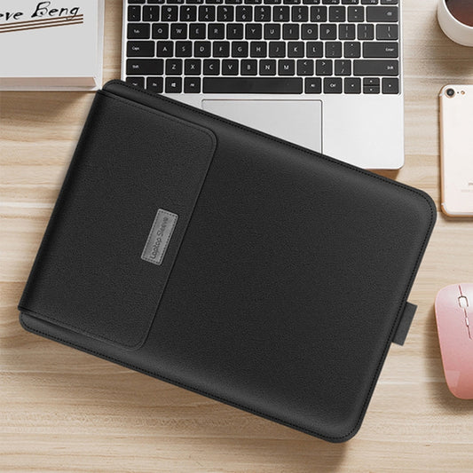 4 in 1 Universal Waterproof PU Leather Laptop Liner Bag with Handle & Stand & Pen Holder + 2 Winders + Mouse Bag + Charger Bag Set for 11/12 inch laptops(Black) by buy2fix