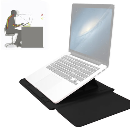 4 in 1 Universal Waterproof PU Leather Laptop Liner Bag with Handle & Stand & Pen Holder + 2 Winders + Mouse Bag + Charger Bag Set for 15 inch Laptops(Black) by buy2fix