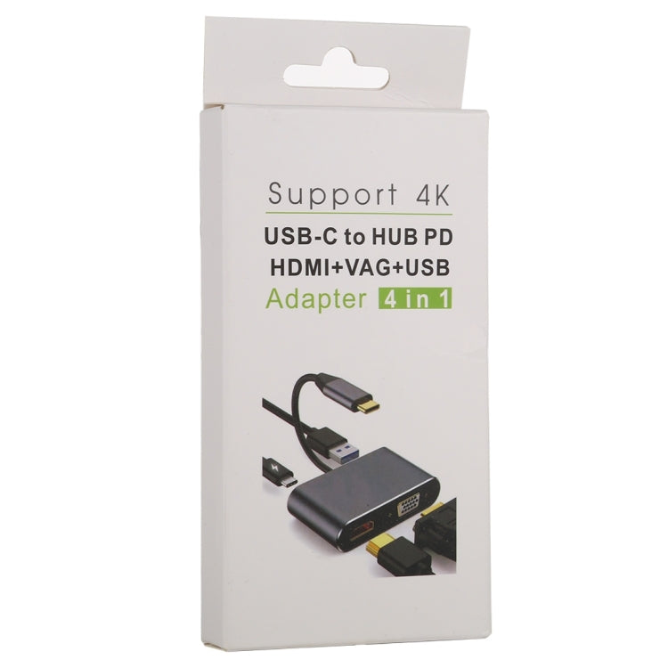 4 in 1 USB / Type-C to 4K HDMI + VGA + USB 3.0 Interface Multifunction Adapter by buy2fix