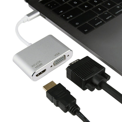 4 in 1 USB / Type-C to 4K HDMI + VGA + USB 3.0 Interface Multifunction Adapter by buy2fix