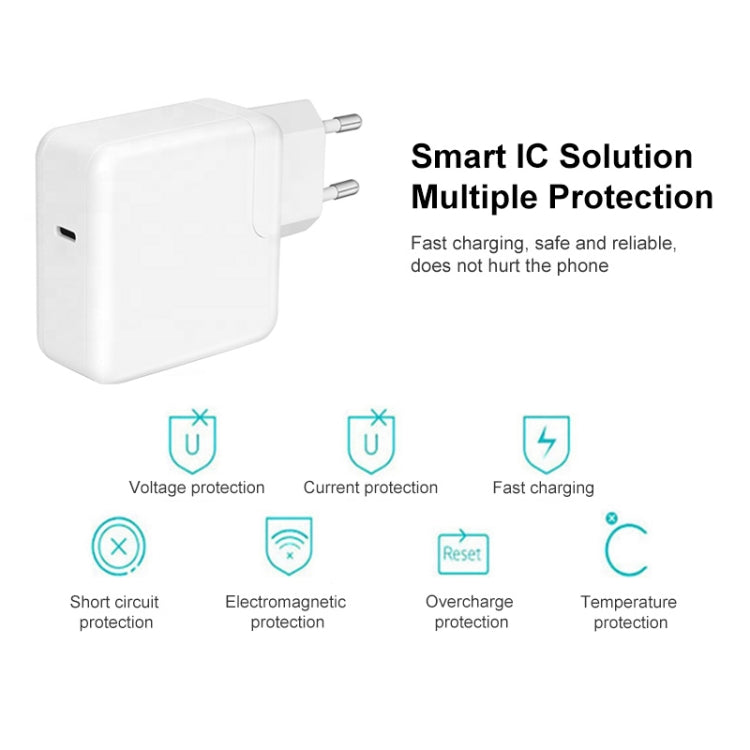 30W USB-C / Type-C 3.1 Port Power Charger Adapter, EU Plug(White) - USB Charger by buy2fix | Online Shopping UK | buy2fix