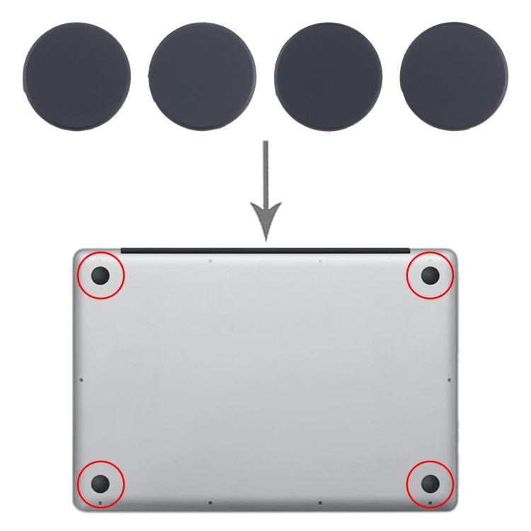 For MacBook Pro A2442 A2485 A2681 2021 2022 4 in 1 Bottom Case Rubber Mats - Rubber Mats by buy2fix | Online Shopping UK | buy2fix