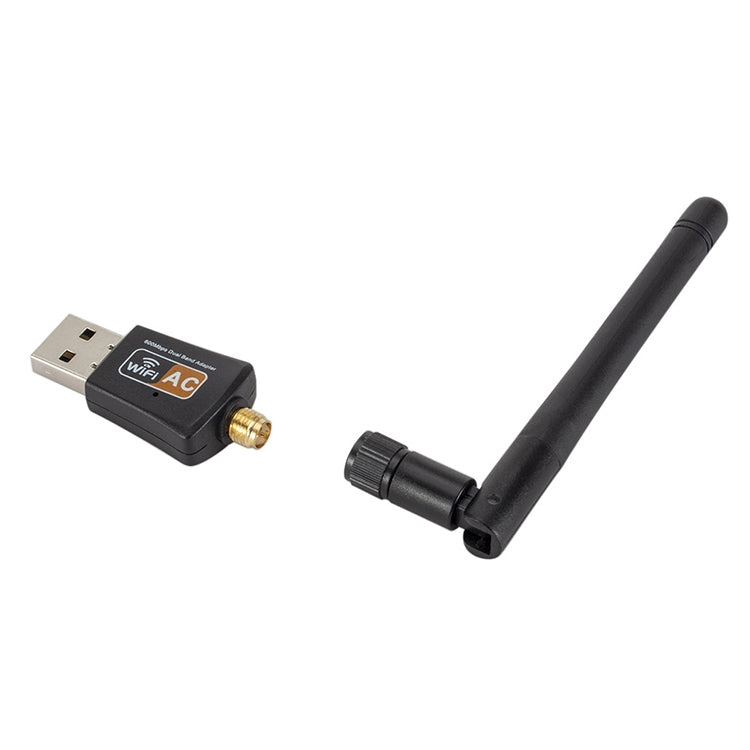 600Mbps 2.4GHz + 5Hz AC Dual Band USB WIFI Adapter with Antenna by buy2fix