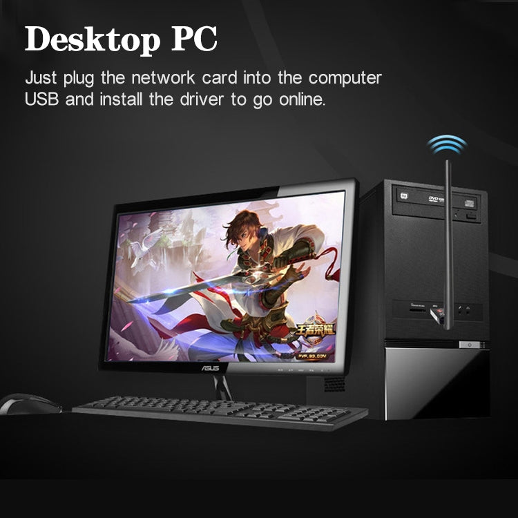 600Mbps 2.4GHz + 5Hz AC Dual Band USB WIFI Adapter with Antenna by buy2fix