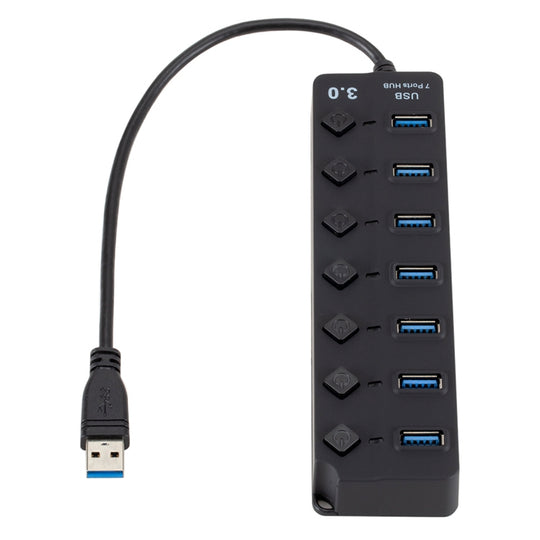 Extension multi-hub haute vitesse USB 3.0 à 7 ports avec commutateur pour PC et ordinateur portable