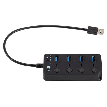 4 Ports USB 3.0 Hi Speed Multi Hub Expansion with Switch for PC & Laptop by buy2fix