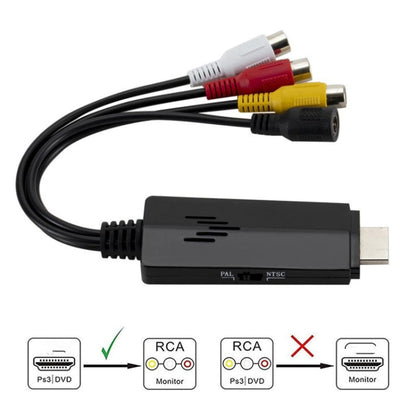 HD Video to 3RCA AV CVBS Converter Adapter by buy2fix