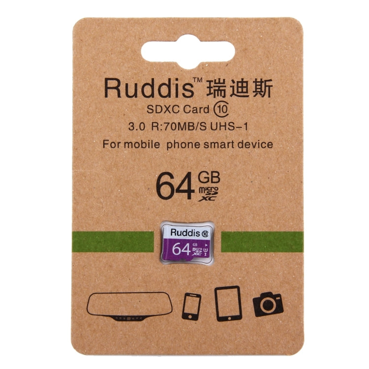 Ruddis 64GB High Speed Class 10 TF/Micro SDXC UHS-1(U1) Memory Card by buy2fix