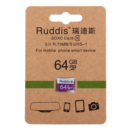 Ruddis 64GB High Speed Class 10 TF/Micro SDXC UHS-1(U1) Memory Card by buy2fix