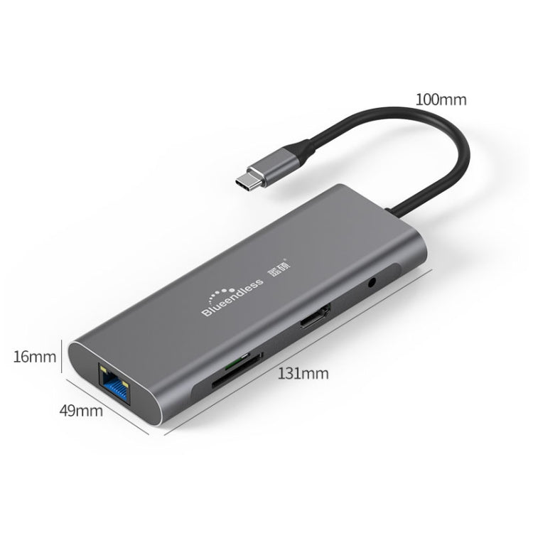 Blueendless 9 In 1 Multi-function Type-C / USB-C HUB Expansion Dock - USB HUB by Blueendless | Online Shopping UK | buy2fix