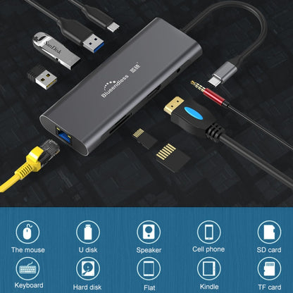 Blueendless 9 In 1 Multi-function Type-C / USB-C HUB Expansion Dock - USB HUB by Blueendless | Online Shopping UK | buy2fix