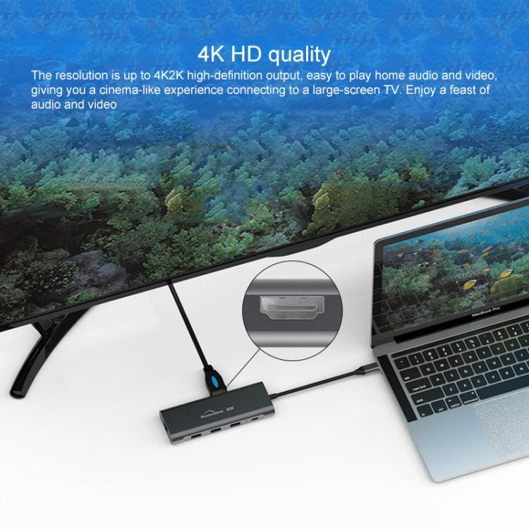 Blueendless 9 In 1 Multi-function Type-C / USB-C HUB Expansion Dock - USB HUB by Blueendless | Online Shopping UK | buy2fix