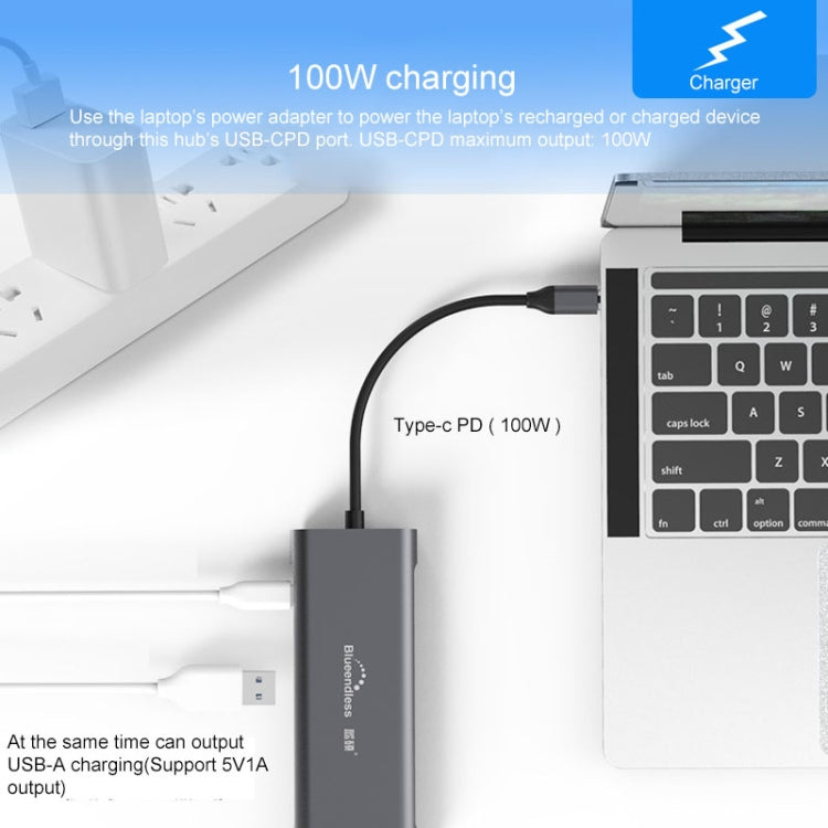 Blueendless 9 In 1 Multi-function Type-C / USB-C HUB Expansion Dock - USB HUB by Blueendless | Online Shopping UK | buy2fix