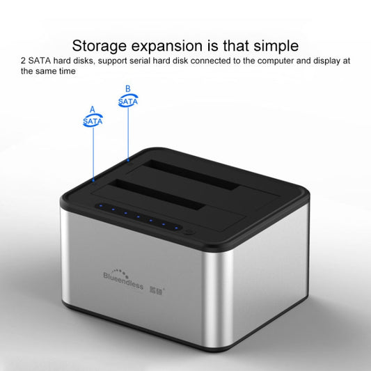 Blueendless 2.5 / 3.5 inch SATA USB 3.0 2 Bay Offline Copy Hard Drive Dock (AU Plug) - HDD Enclosure by Blueendless | Online Shopping UK | buy2fix