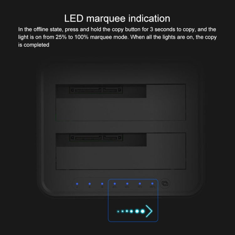 Blueendless 2.5 / 3.5 inch SATA USB 3.0 2 Bay Offline Copy Hard Drive Dock (AU Plug) - HDD Enclosure by Blueendless | Online Shopping UK | buy2fix