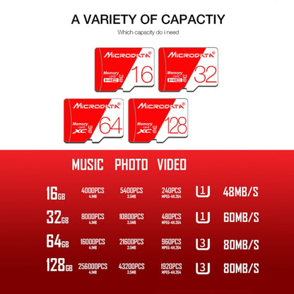 MICRODATA 32GB High Speed U1 Red and White TF(Micro SD) Memory Card - Micro SD Card by MiCRODATA | Online Shopping UK | buy2fix