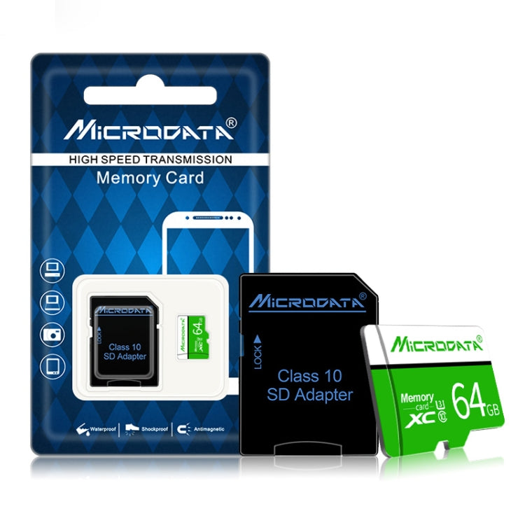 MICRODATA 64GB U3 Green and White TF(Micro SD) Memory Card - Micro SD Card by MiCRODATA | Online Shopping UK | buy2fix