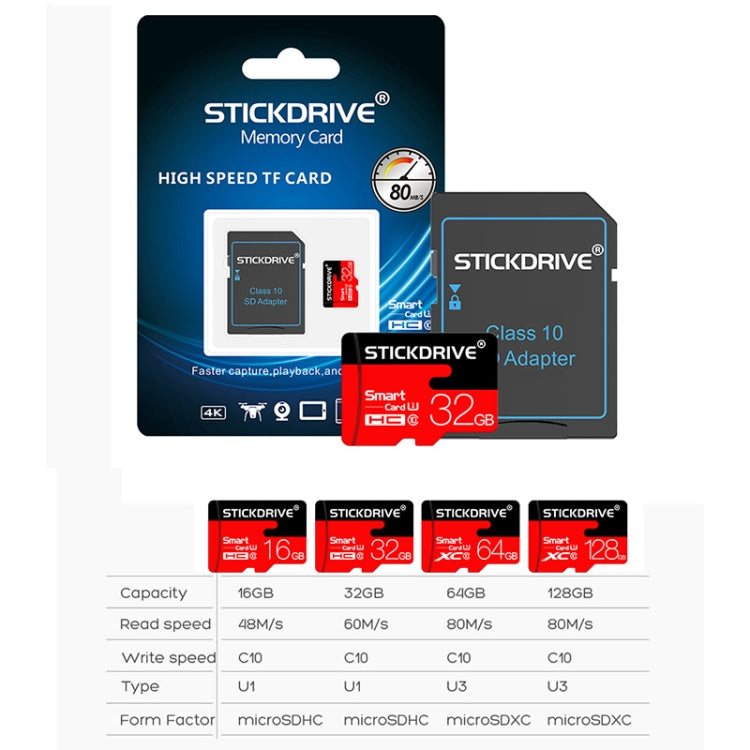 Stickdrive 128GB High Speed Class 10 Micro SD(TF) Memory Card - Micro SD Card by buy2fix | Online Shopping UK | buy2fix