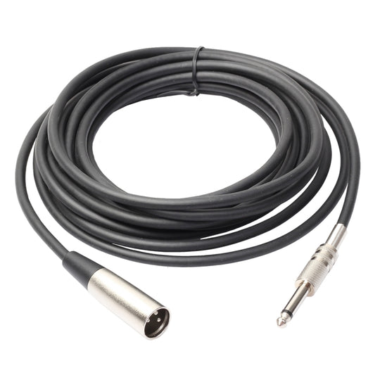 Câble audio XLR 3 broches mâle vers 1/4 pouce (6,35 mm) mono blindé pour microphone, 5 m