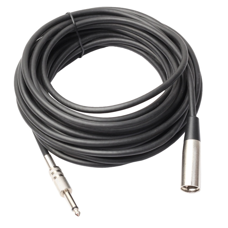7.6m XLR 3-Pin Male to 1/4 inch (6.35mm) Mono Shielded Microphone Audio Cord Cable - Microphone Audio Cable & Connector by buy2fix | Online Shopping UK | buy2fix