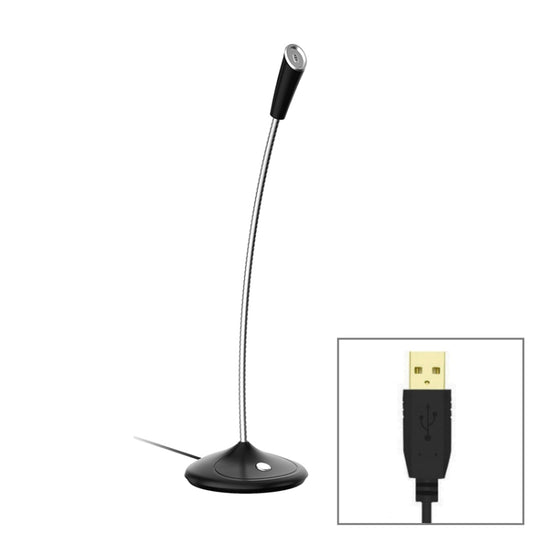 BK Desktop Gooseneck Adjustable USB Wired Audio Microphone, Built-in Sound Card, Compatible with PC / Mac for Live Broadcast, Show, KTV, etc.(Black) - Microphone by buy2fix | Online Shopping UK | buy2fix