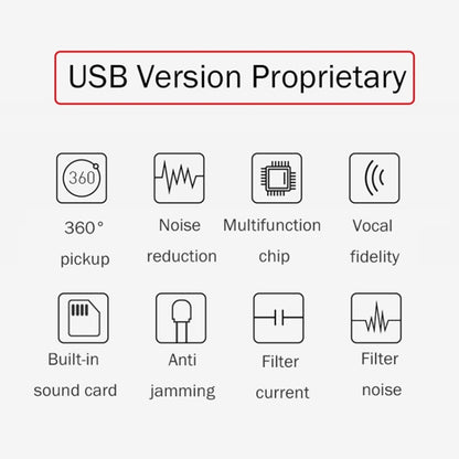 BK Desktop Gooseneck Adjustable USB Wired Audio Microphone, Built-in Sound Card, Compatible with PC / Mac for Live Broadcast, Show, KTV, etc.(Red) - Microphone by buy2fix | Online Shopping UK | buy2fix