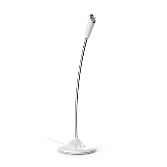 BK Desktop Gooseneck Adjustable USB Wired Audio Microphone, Built-in Sound Card, Compatible with PC / Mac for Live Broadcast, Show, KTV, etc.(White) - Microphone by buy2fix | Online Shopping UK | buy2fix