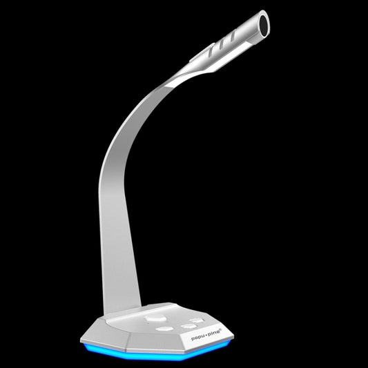 K3 Desktop Omnidirectional USB Wired Dual Mic Condenser Microphone with LED Night Light, Compatible with PC / Mac for Live Broadcast, Show, KTV, etc(Silver) - Microphone by buy2fix | Online Shopping UK | buy2fix